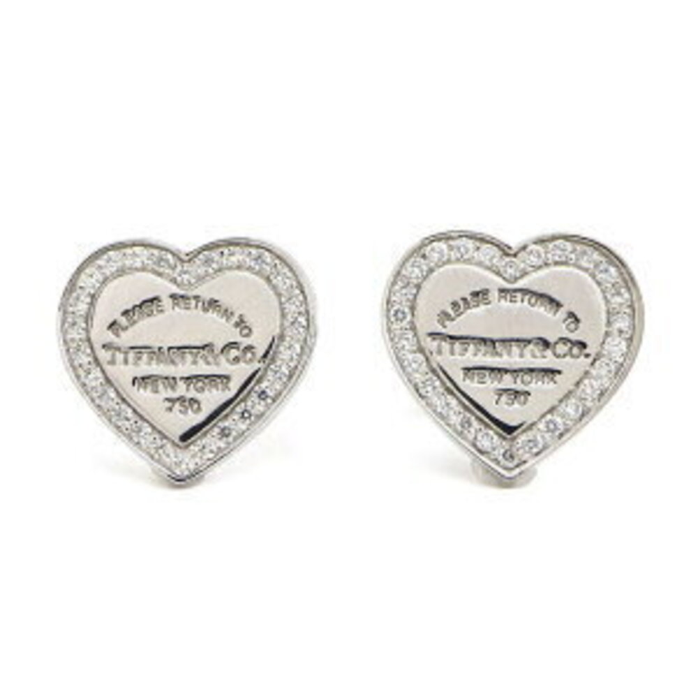 Tiffany Co Return to Tiffany Heart Diamond Earrings White